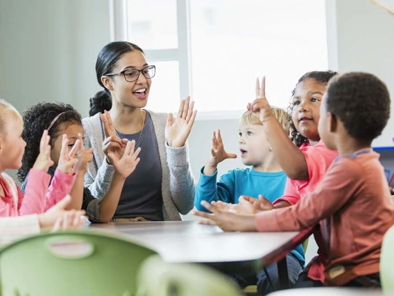 student teaching children