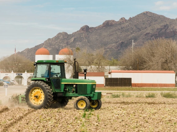 Tractor in field