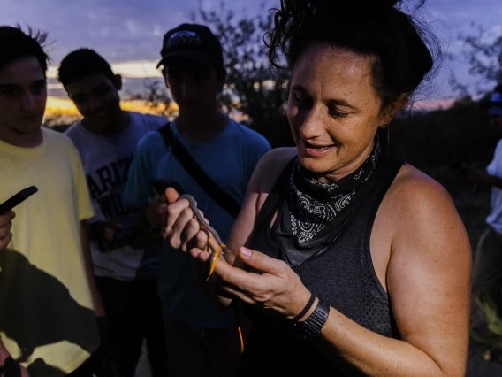 Students take part in a bioblitz on the Santa Rita Experimental Range