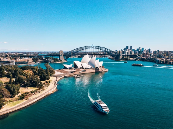 A sky view of Sydney, Australia.