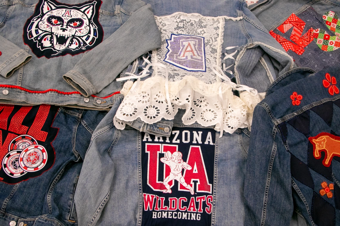 Six student-designed denim jackets
