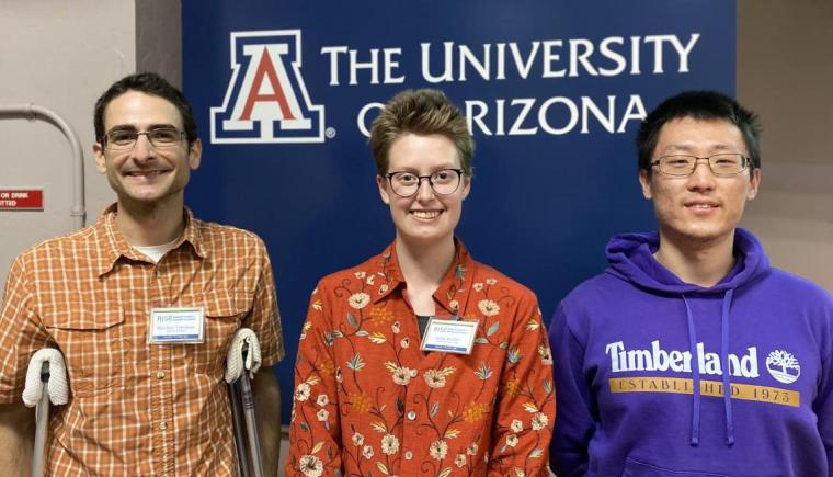 Poster Contest Winners in 2022: from left, Harrison Friedman, Robin Bradley, and Tianyi Hu.