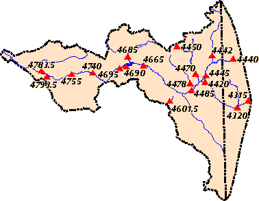 Image Map of available Real-Time Sites in the Upper Gila River Basin