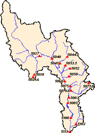 Image Map of available Real-Time Sites in the Verde River Basin